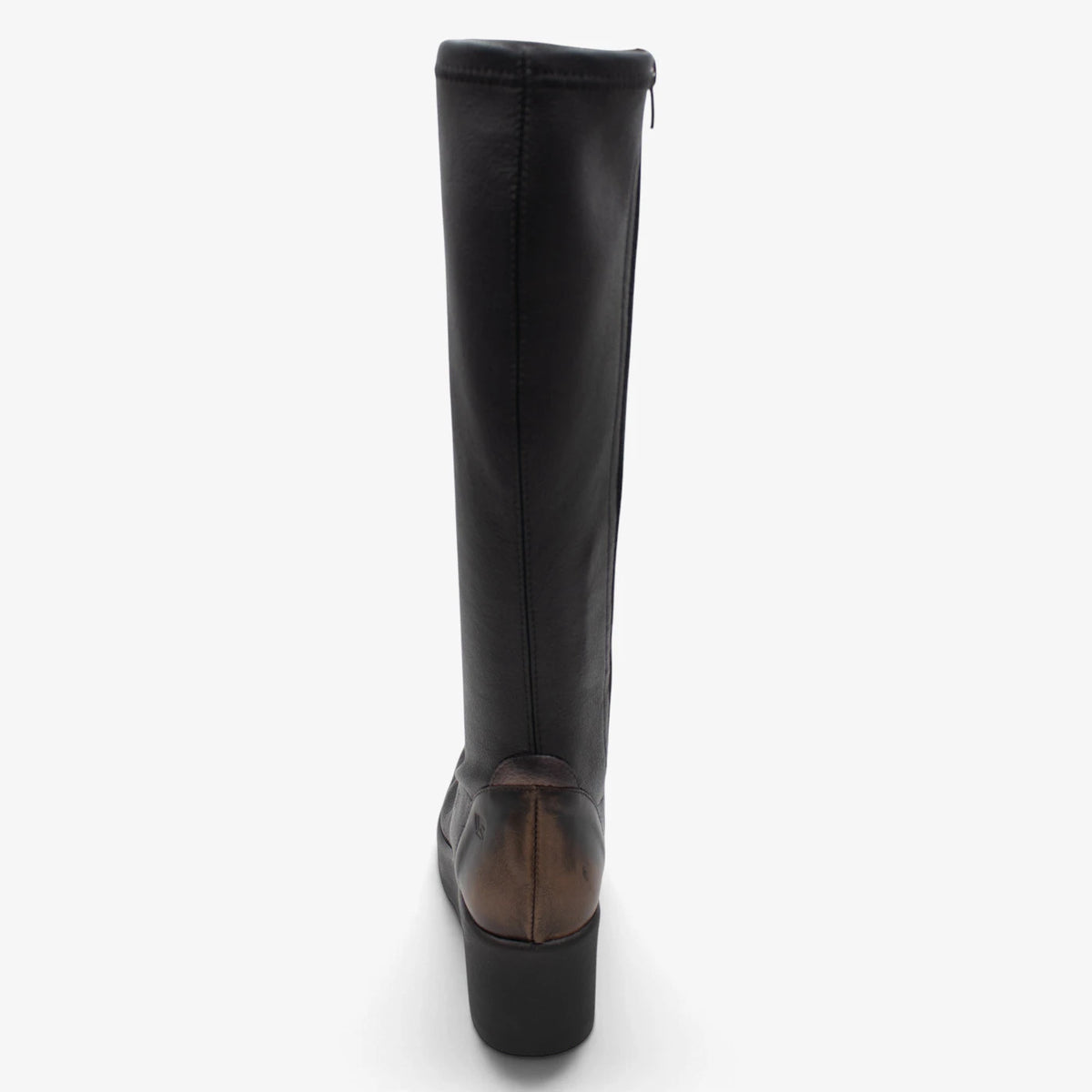 Jose Saenz Nieves Black Stretch Knee-High Wedge Boots