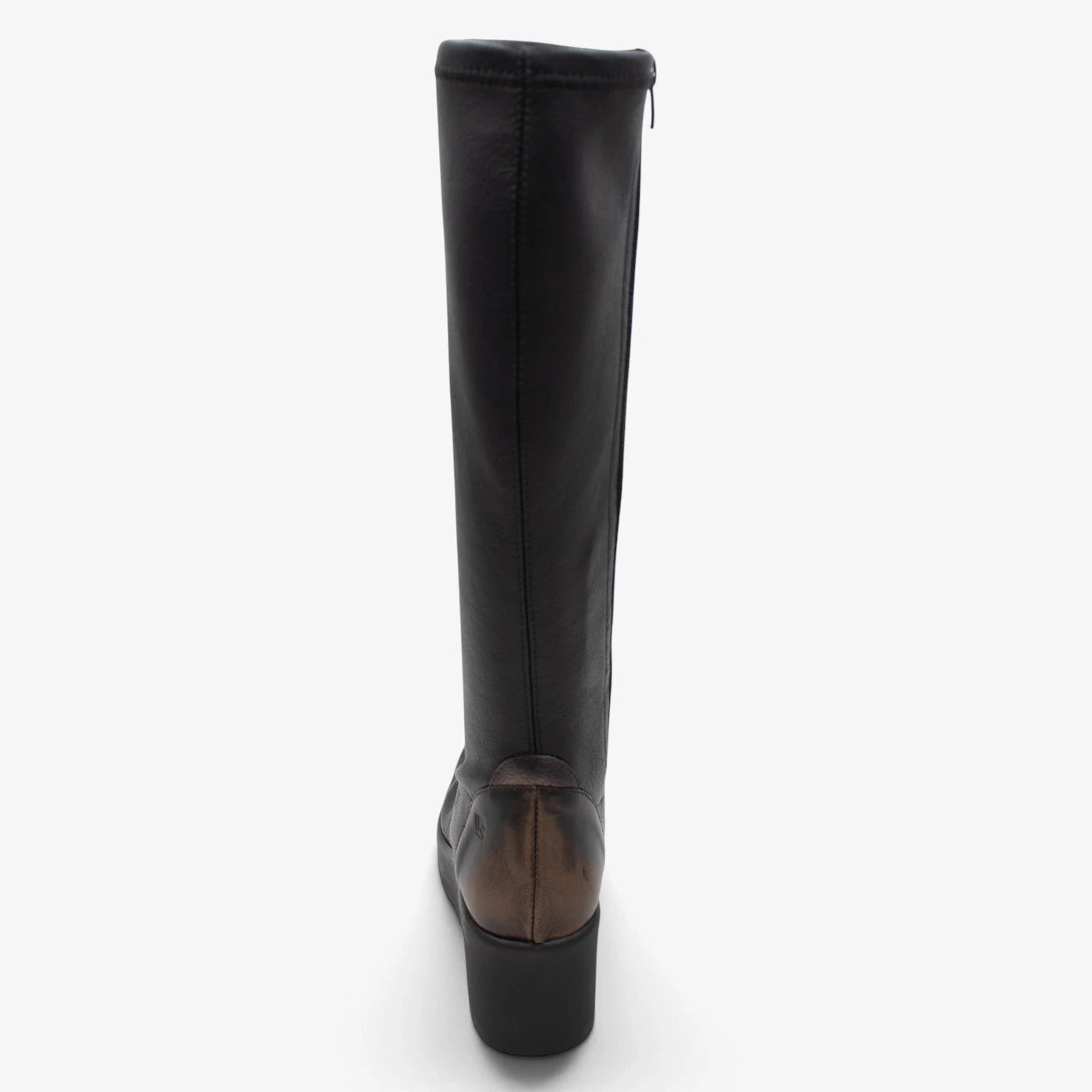 Jose Saenz Nieves Black Stretch Knee-High Wedge Boots