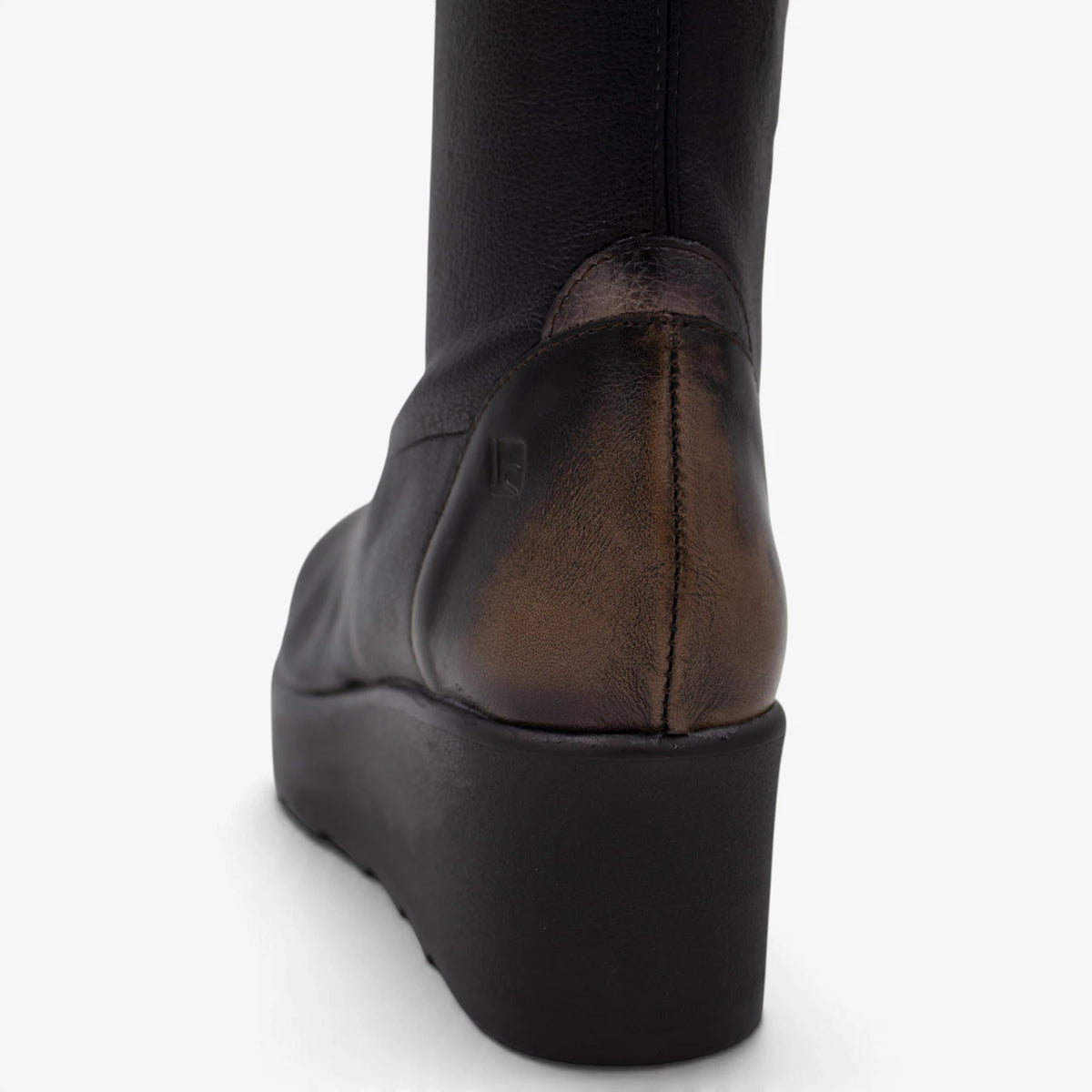 Jose Saenz Nieves Black Stretch Knee-High Wedge Boots