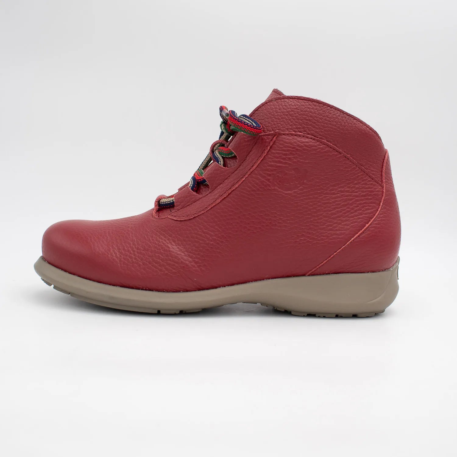 Jose Saenz Red Leather Ankle Boots with Cushioned Sole