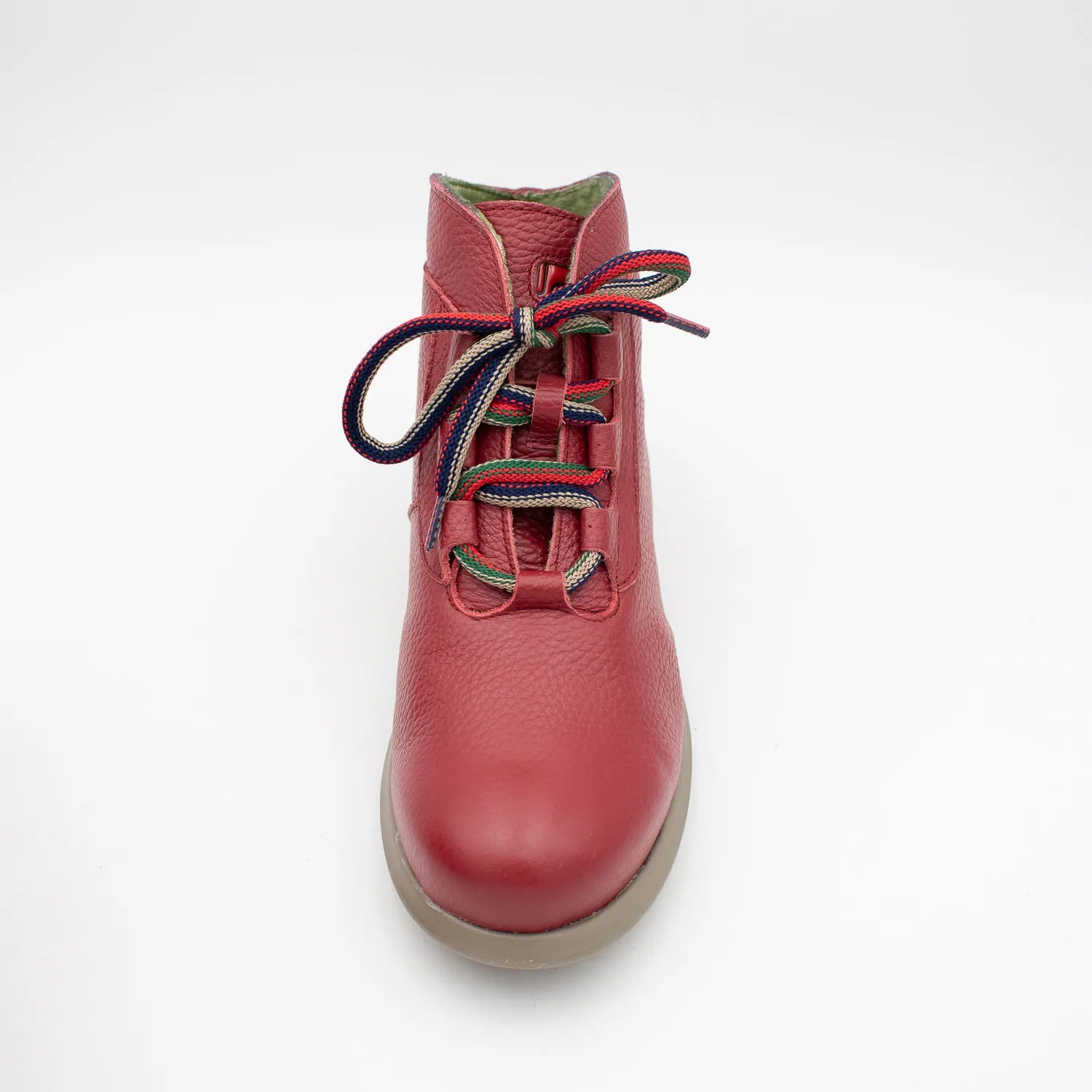 Jose Saenz Red Leather Ankle Boots with Cushioned Sole