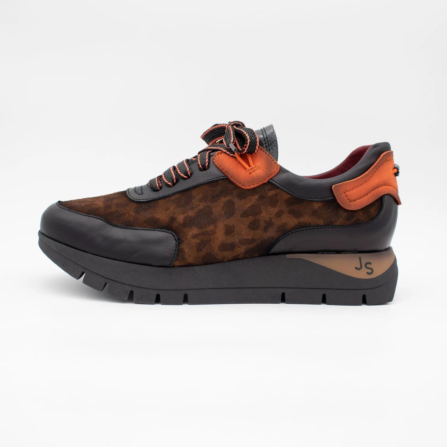 Jose Saenz Leopard Mix Leather Trainers