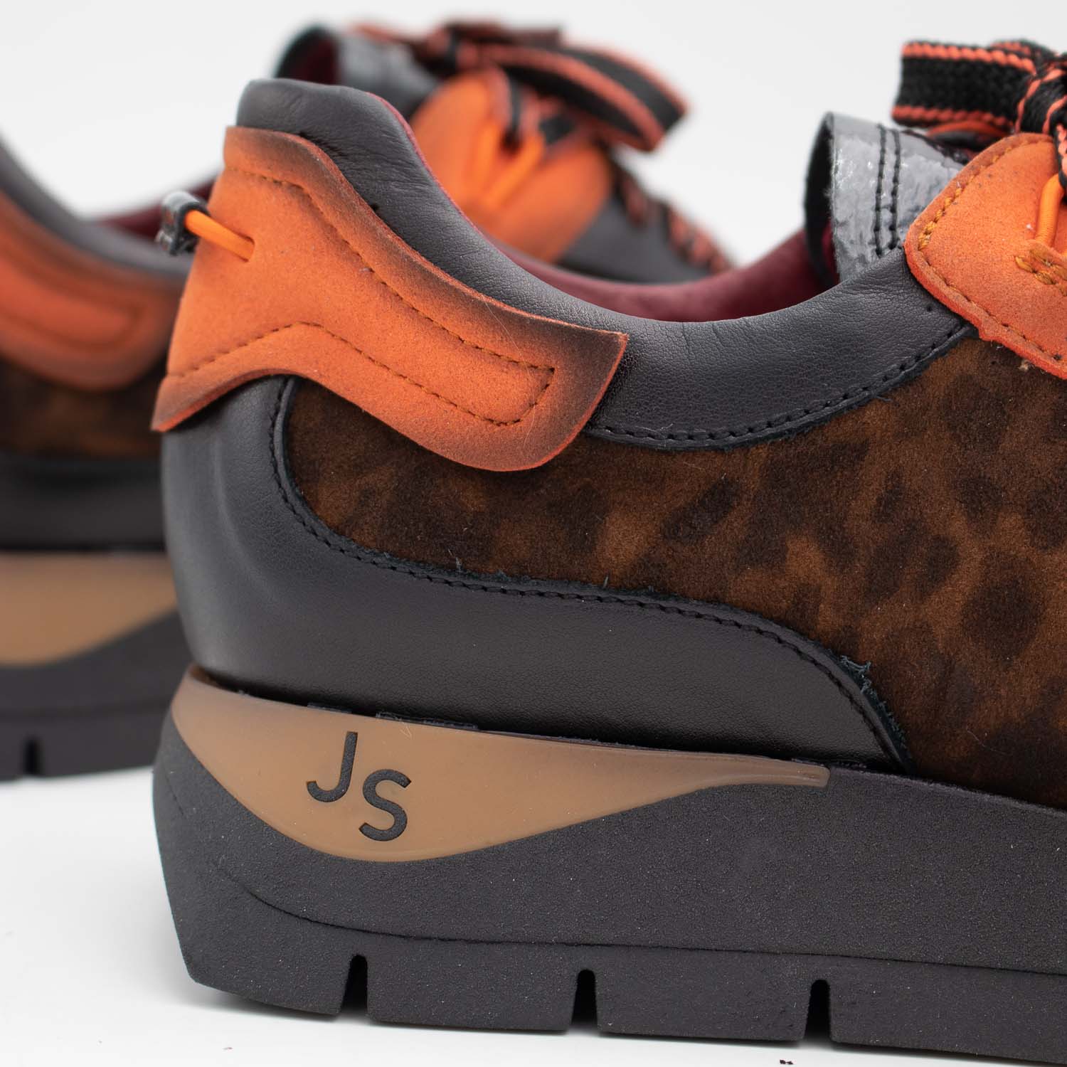 Jose Saenz Leopard Mix Leather Trainers