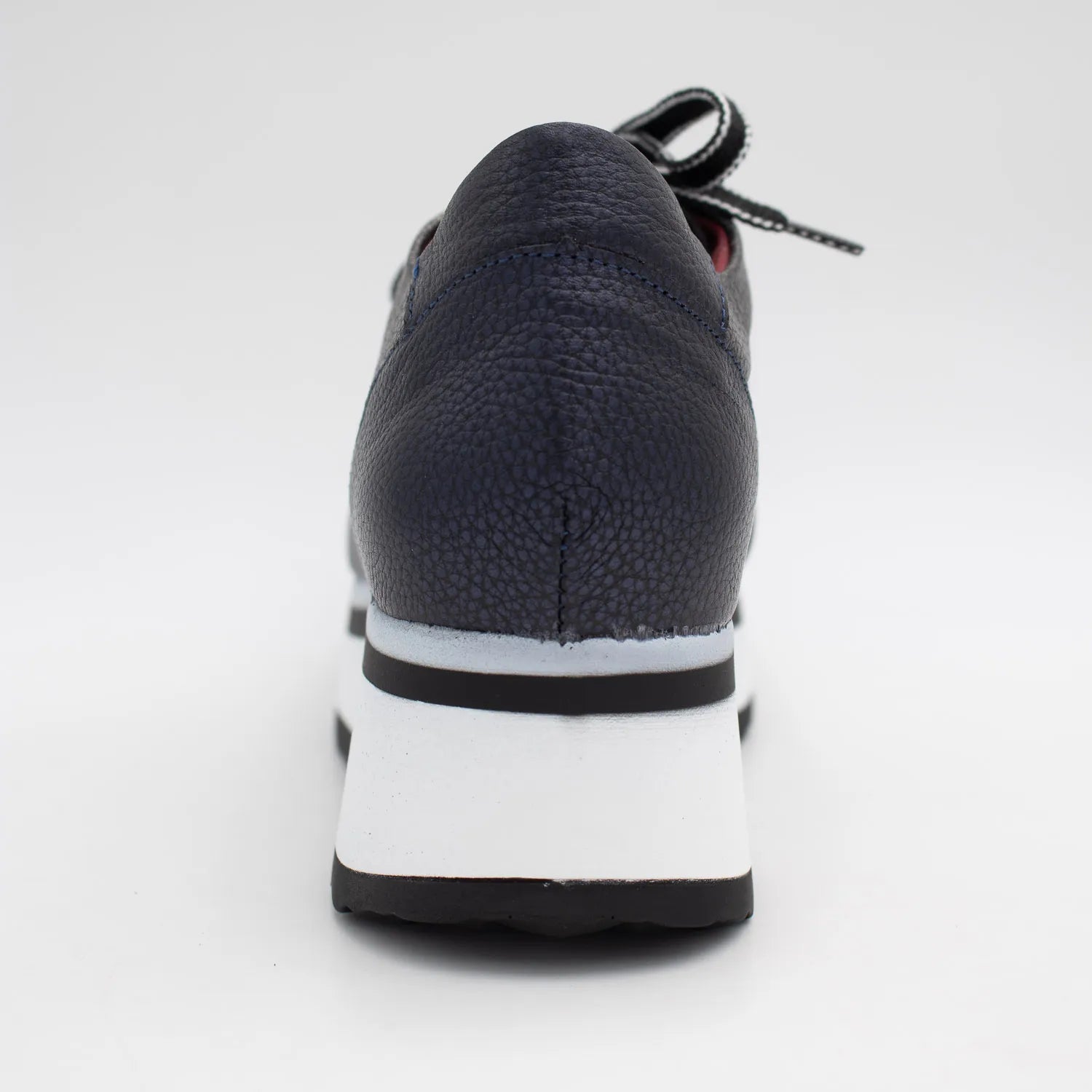 Jose Saenz Navy & Pewter Platform Leather Trainers