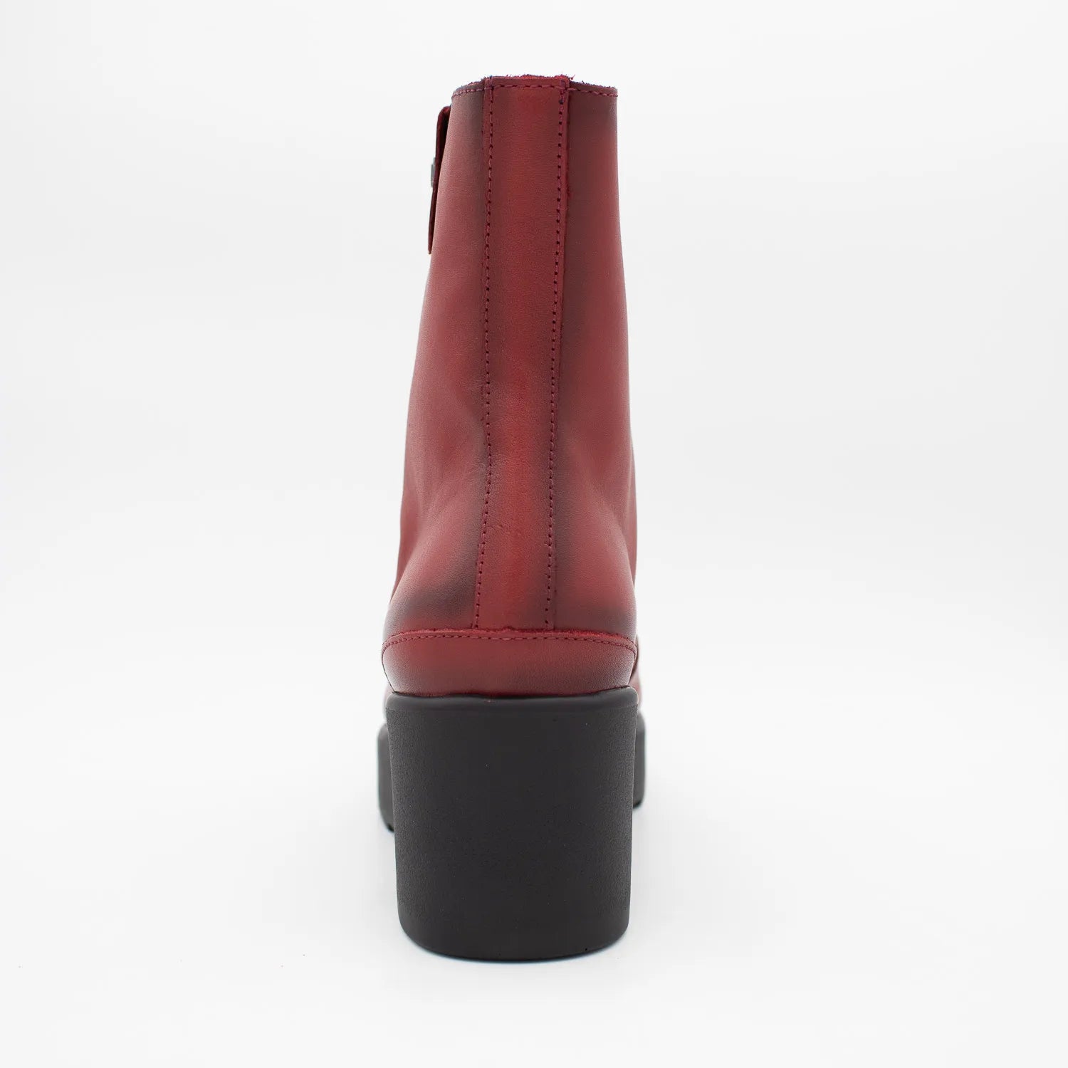 Jose Saenz Teja Red Front-Zip Wedge Ankle Boots