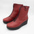 Jose Saenz Teja Red Front-Zip Wedge Ankle Boots