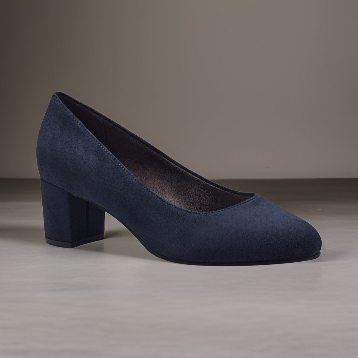 Jana Navy Wide-Fit Block Heel Shoe: Stability and Comfort