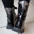 Jose Saenz 2272 Leather Patent Lace-Up Ankle Boots – Negro/Beige