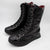 Jose Saenz 2272 Leather Patent Lace-Up Ankle Boots – Negro/Beige