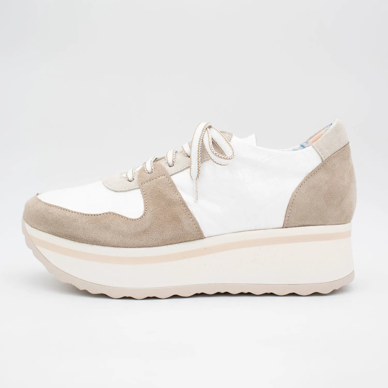 Jose Saenz Beige & Grey Runner – Textured Leather & Suede - Leavys Shoes