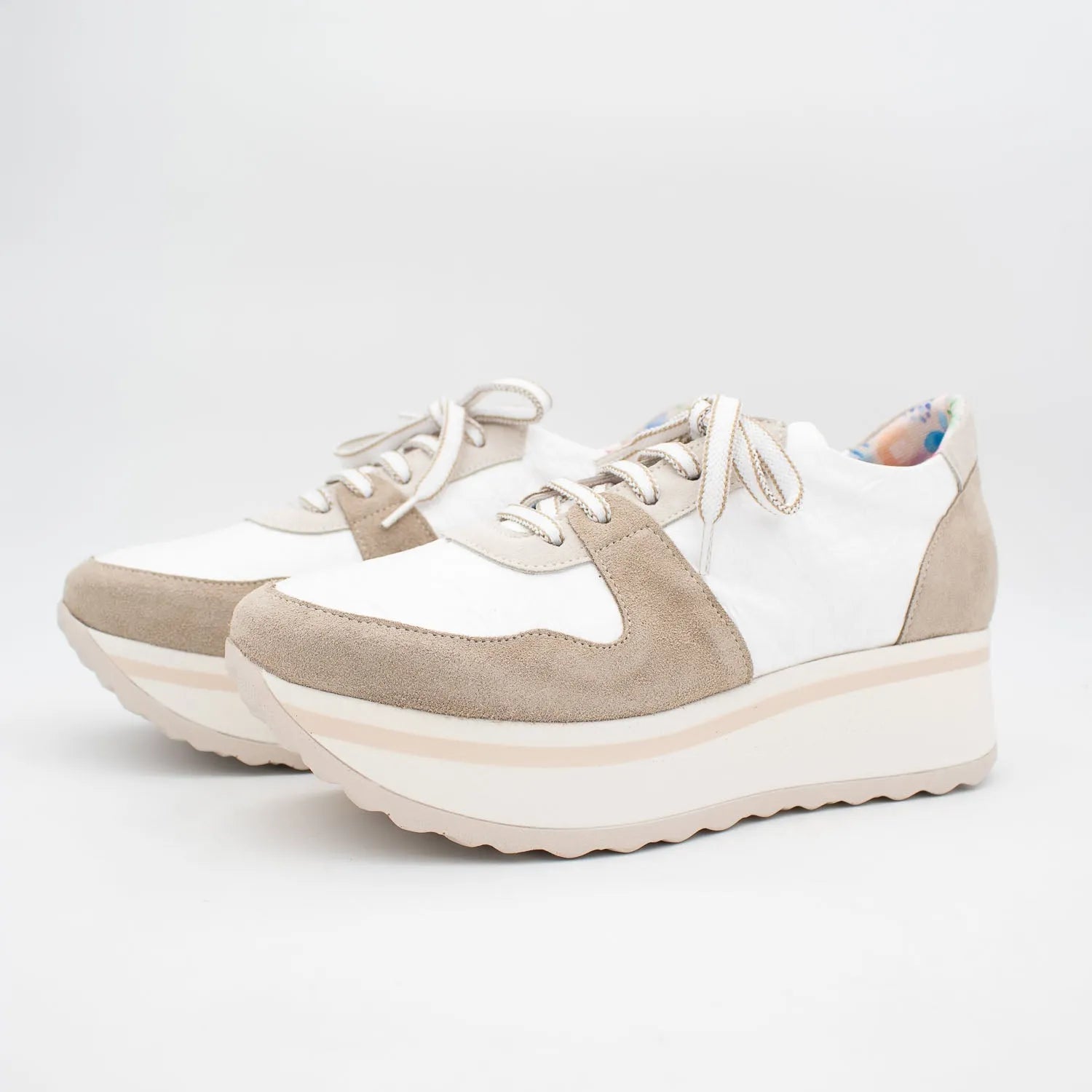 Jose Saenz Beige & Grey Runner – Textured Leather & Suede - Leavys Shoes