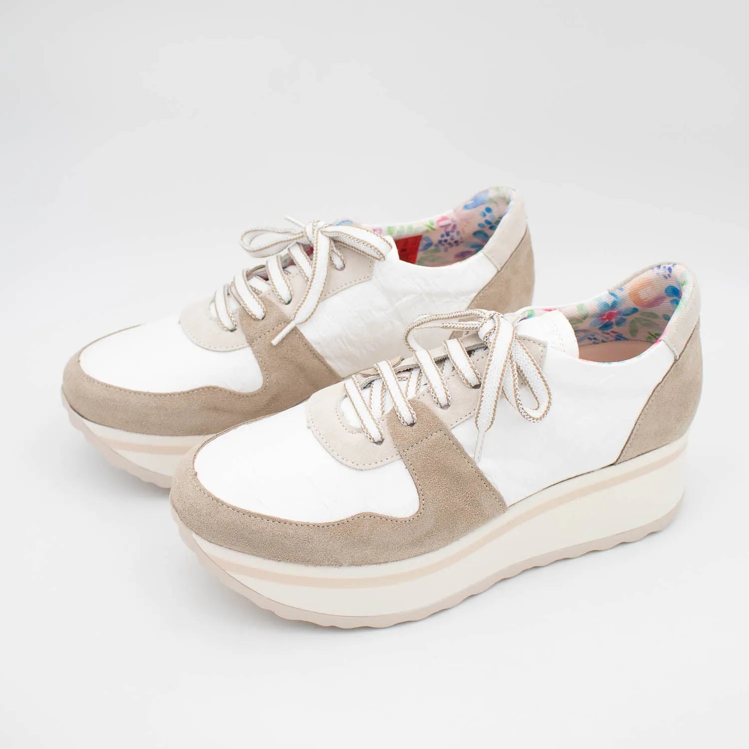 Jose Saenz Beige & Grey Runner – Textured Leather & Suede - Leavys Shoes