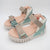 Jose Saenz Beige & Turquoise Velcro Sandal – Stylish & Trendy - Leavys Shoes