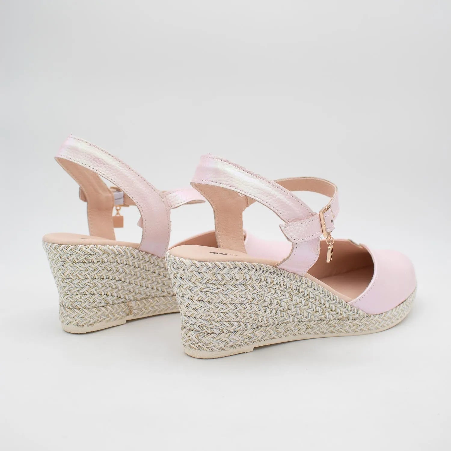 Jose Saenz Pink Espadrille Wedge – Elegant & Multicolour Shine - Leavys Shoes