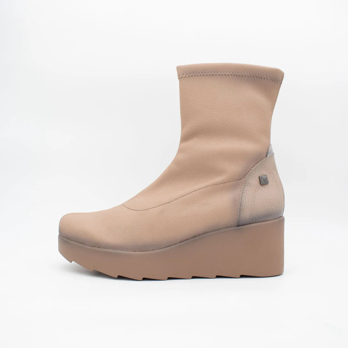 Jose Saenz 6427 Taupe/Beige Wedge Ankle Boots - Leavys Shoes