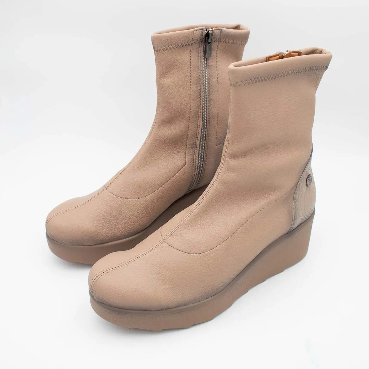 Jose Saenz 6427 Taupe/Beige Wedge Ankle Boots - Leavys Shoes