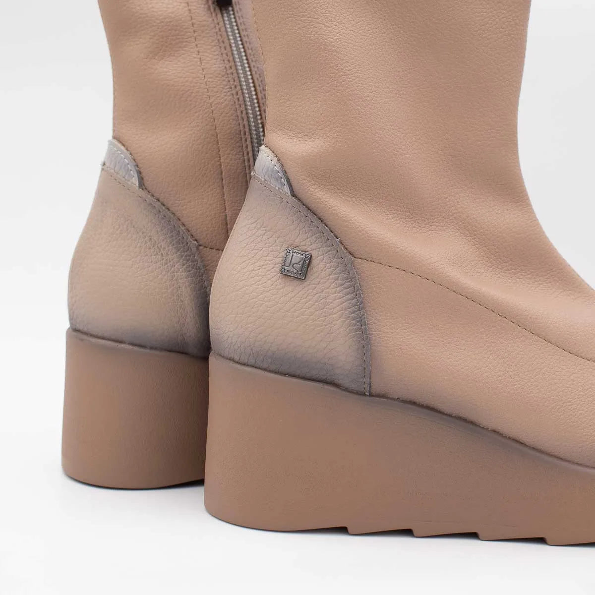 Jose Saenz 6427 Taupe/Beige Wedge Ankle Boots - Leavys Shoes