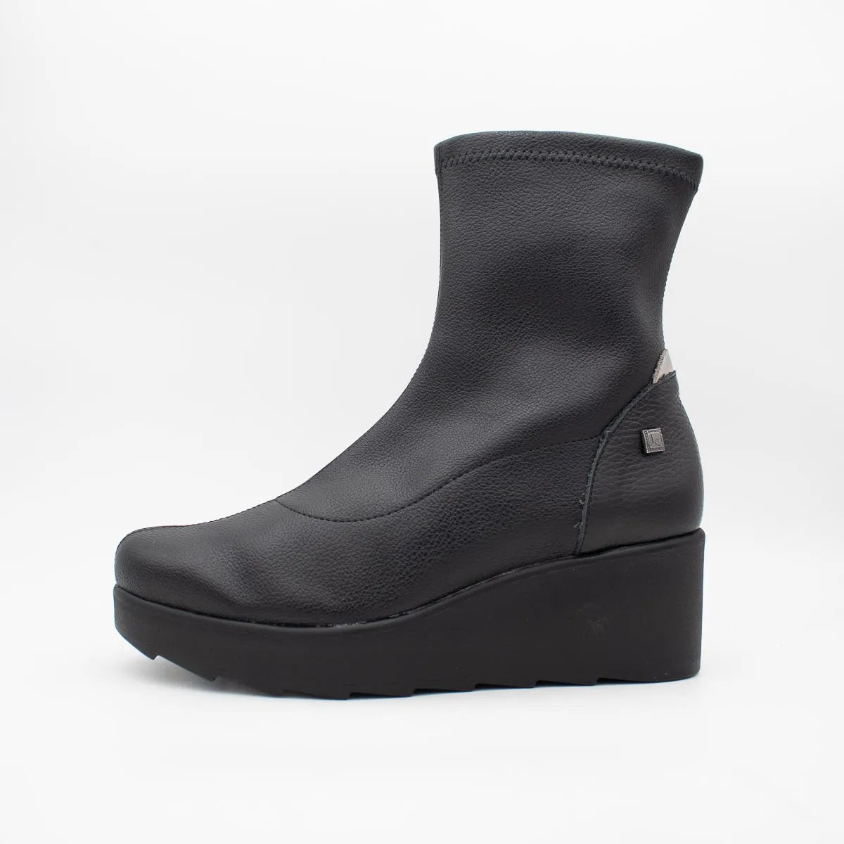 Jose Saenz 6427 Leather Wedge Ankle Boots – Negro/Beige - Leavys Shoes