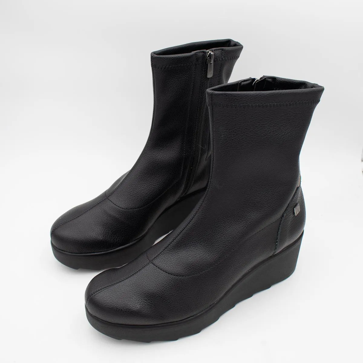 Jose Saenz 6427 Leather Wedge Ankle Boots – Negro/Beige - Leavys Shoes