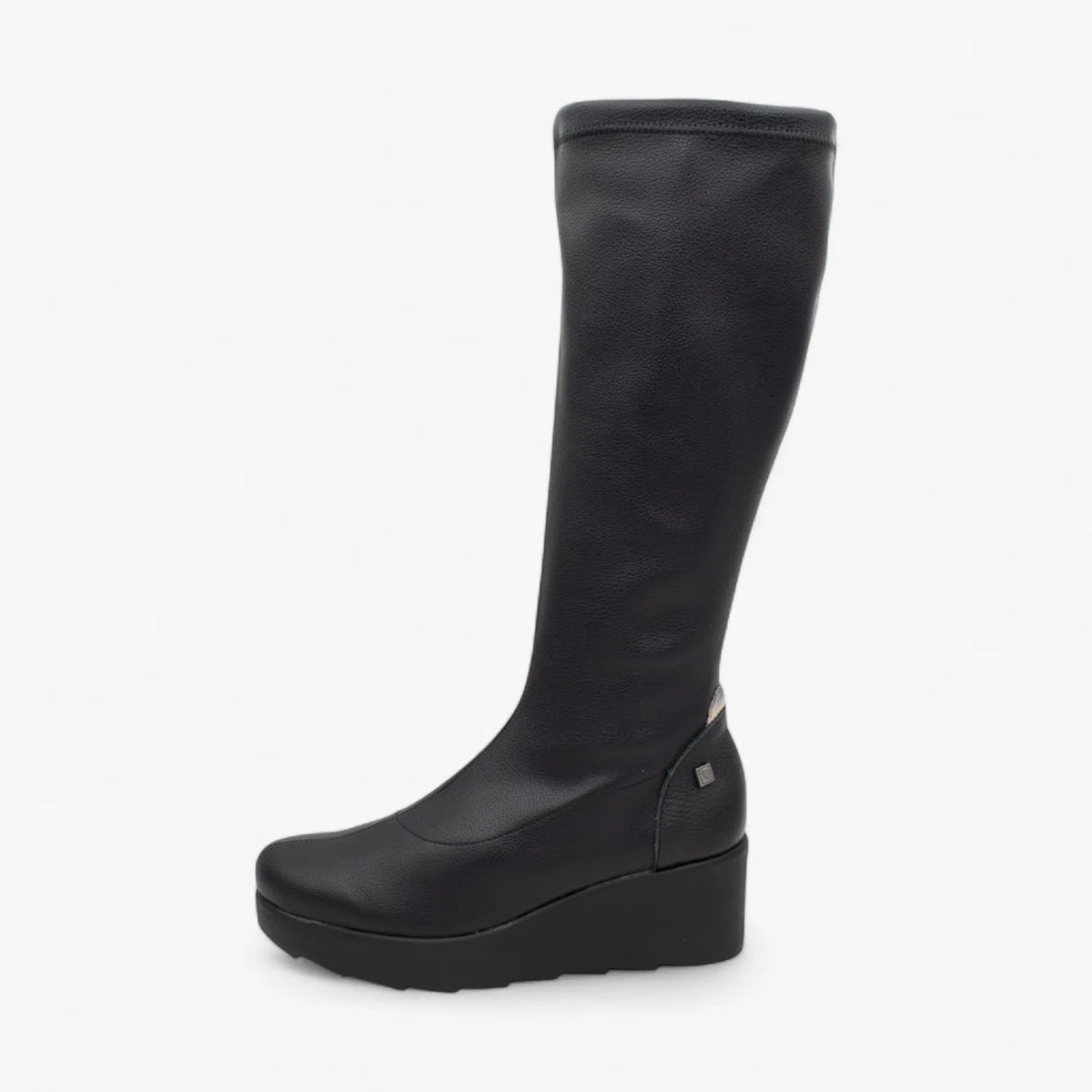 Jose Saenz 6428 Negro-Beige Knee-High Wedge Boots - Leavys Shoes