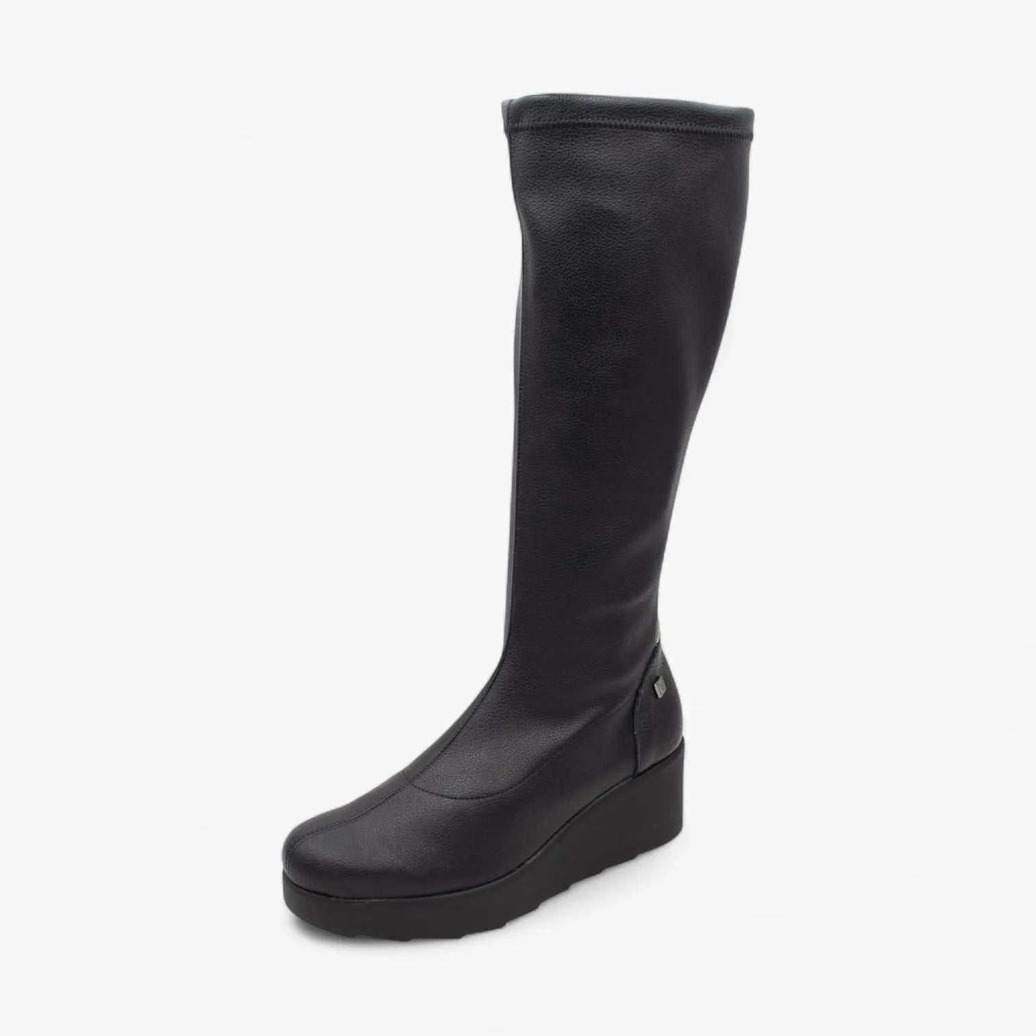 Jose Saenz 6428 Negro-Beige Knee-High Wedge Boots - Leavys Shoes
