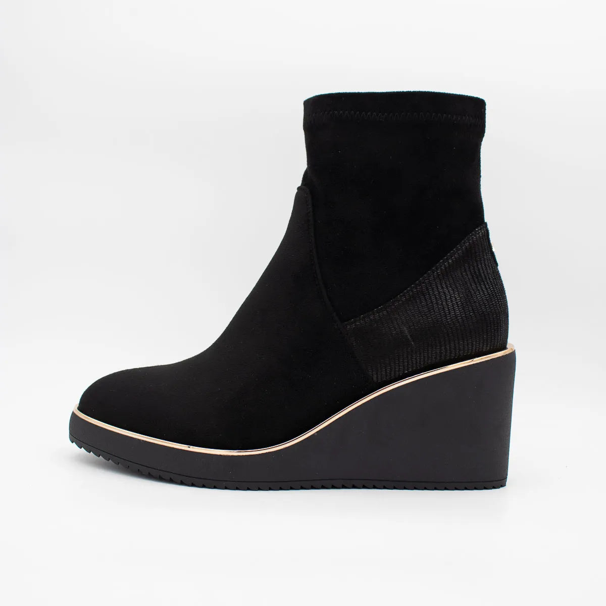 Kate Appleby Poole Black Patent Wedge Ankle Boots