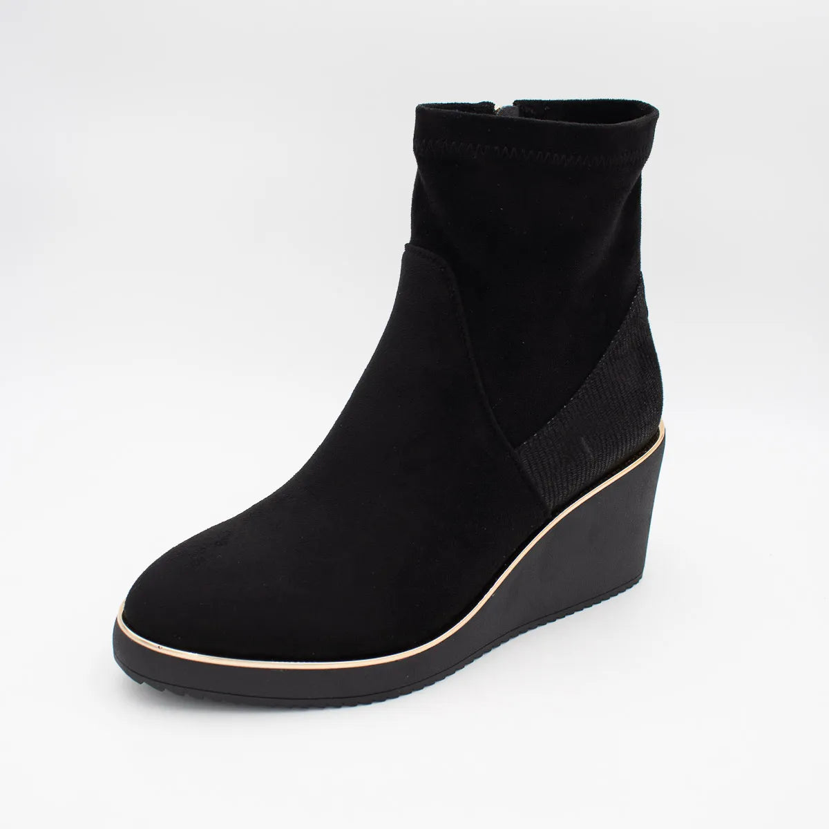 Kate Appleby Poole Black Suede Wedge Ankle Boots - Leavys Shoes
