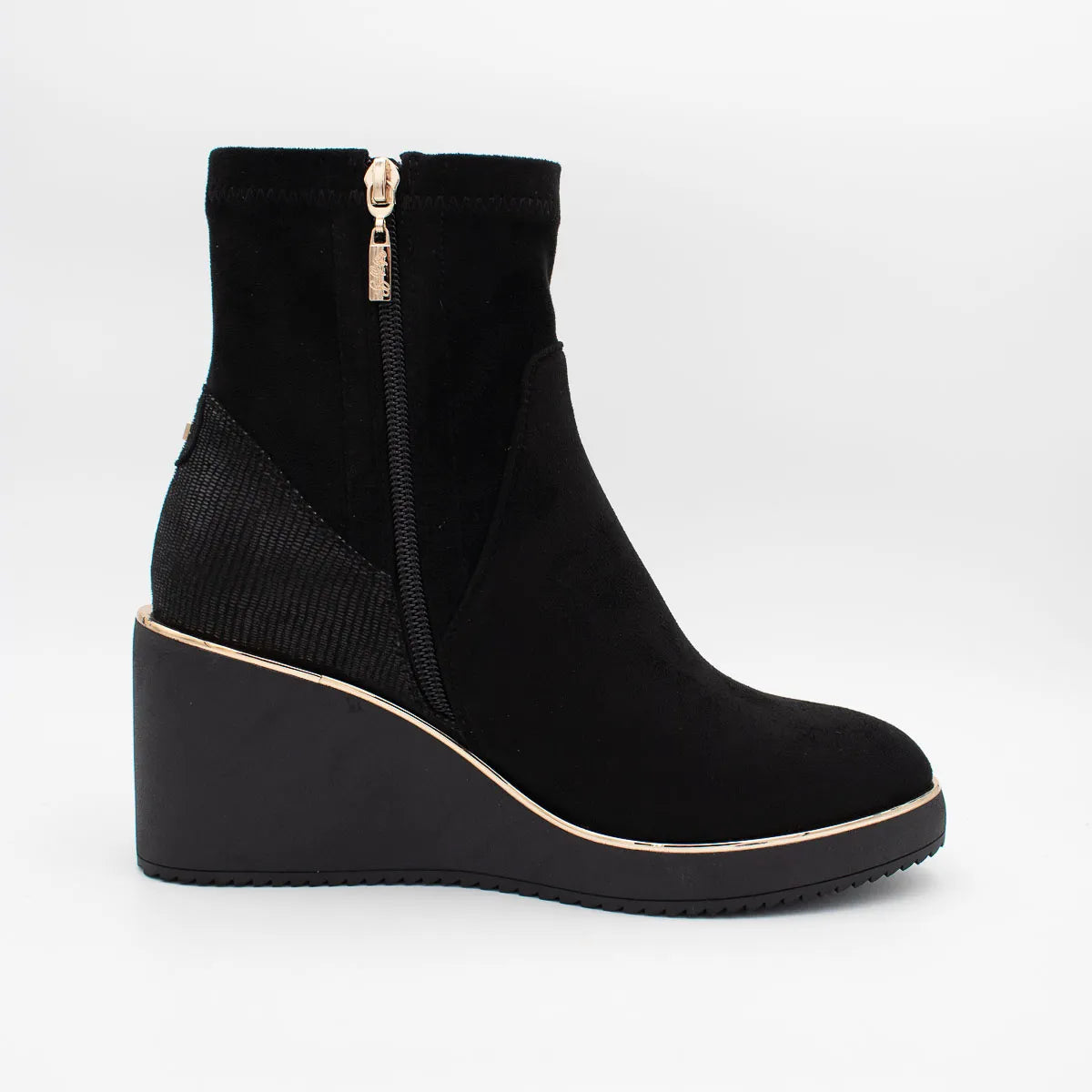 Kate Appleby Poole Black Patent Wedge Ankle Boots