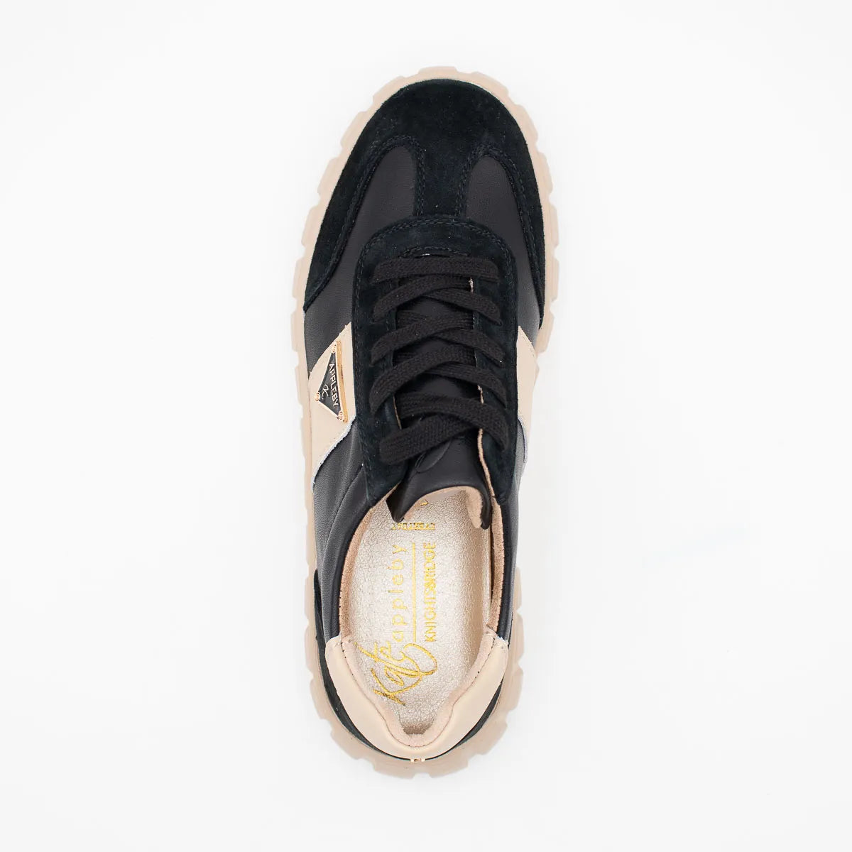 Kate Appleby SEVERN Black Leather Trainers - Leavys Shoes