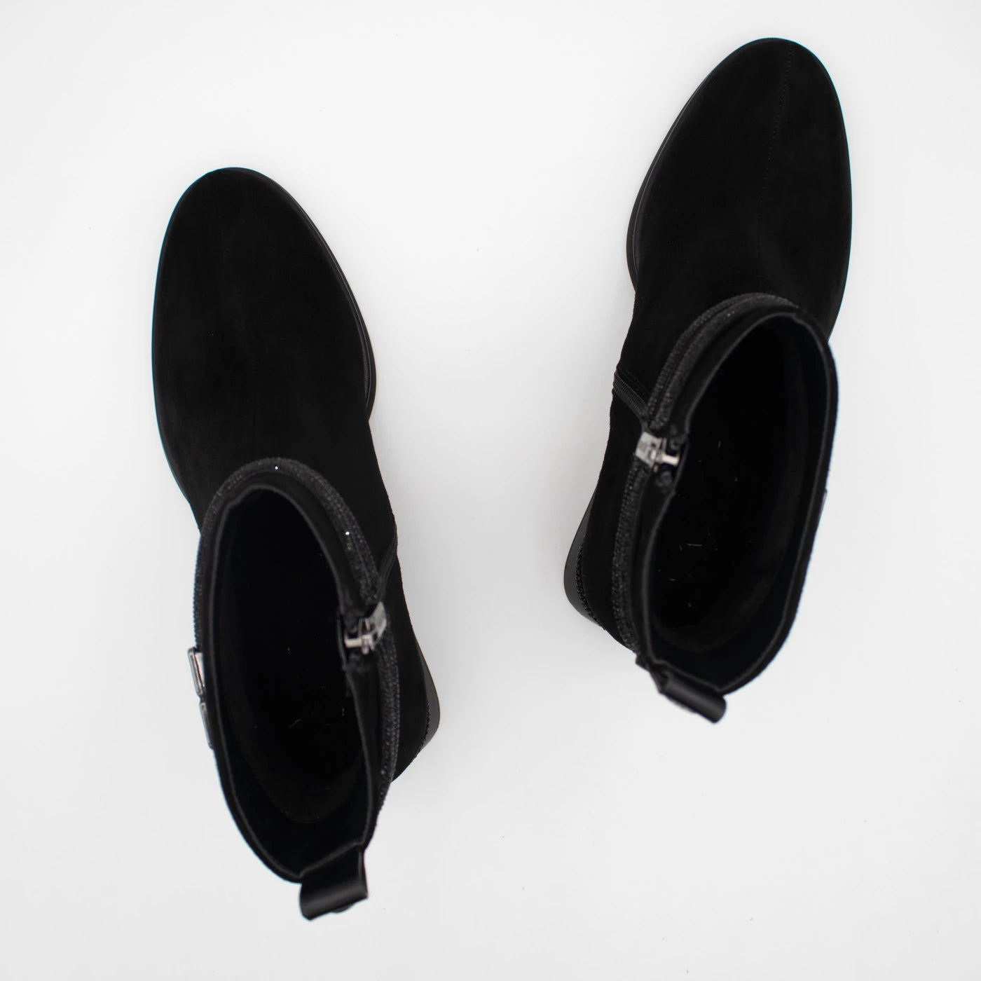 Loretta Vitale Black Suede Embellished Ankle Boots