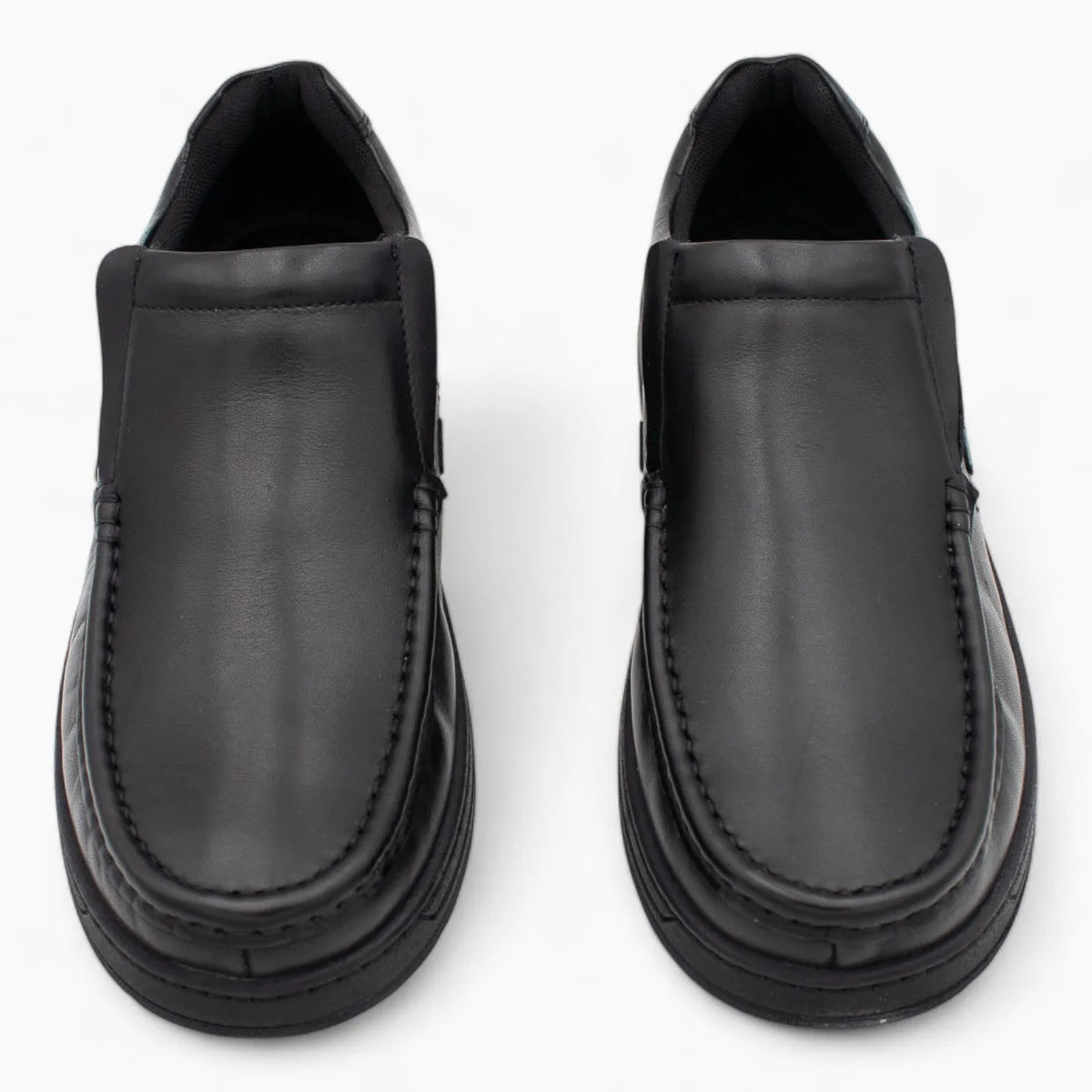 AV8 Mens Kalvin Black Slip-On Leather Shoes - Leavys Shoes