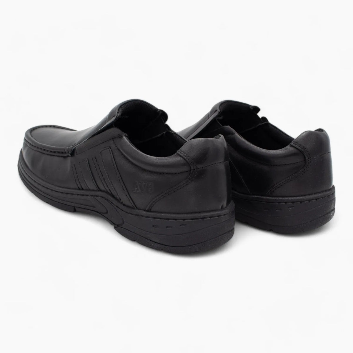 AV8 Mens Kalvin Black Slip-On Leather Shoes - Leavys Shoes