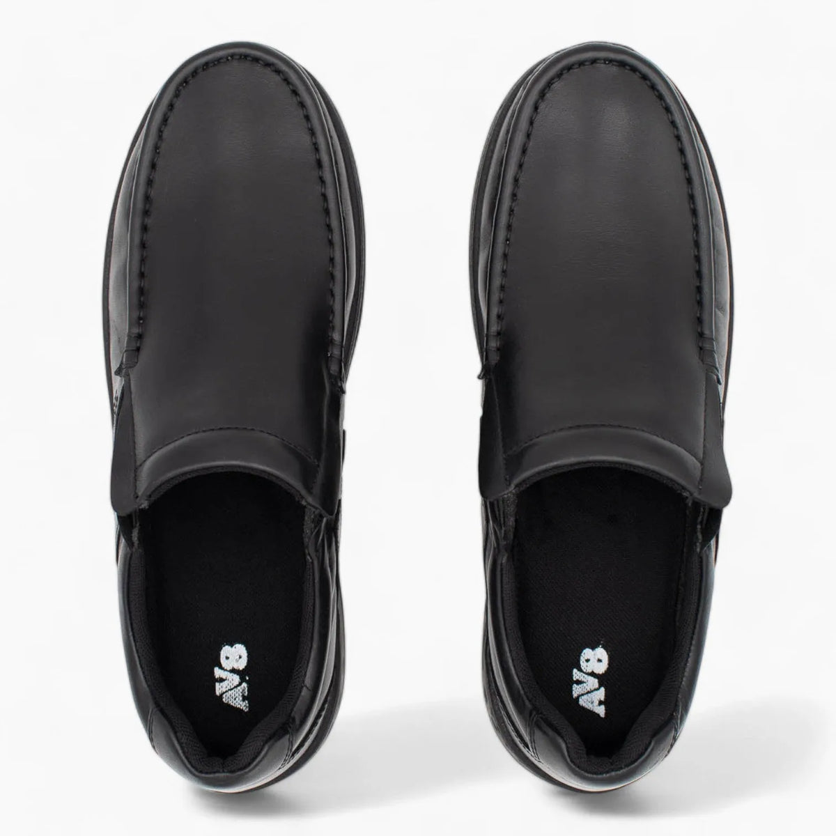 AV8 Mens Kalvin Black Slip-On Leather Shoes - Leavys Shoes