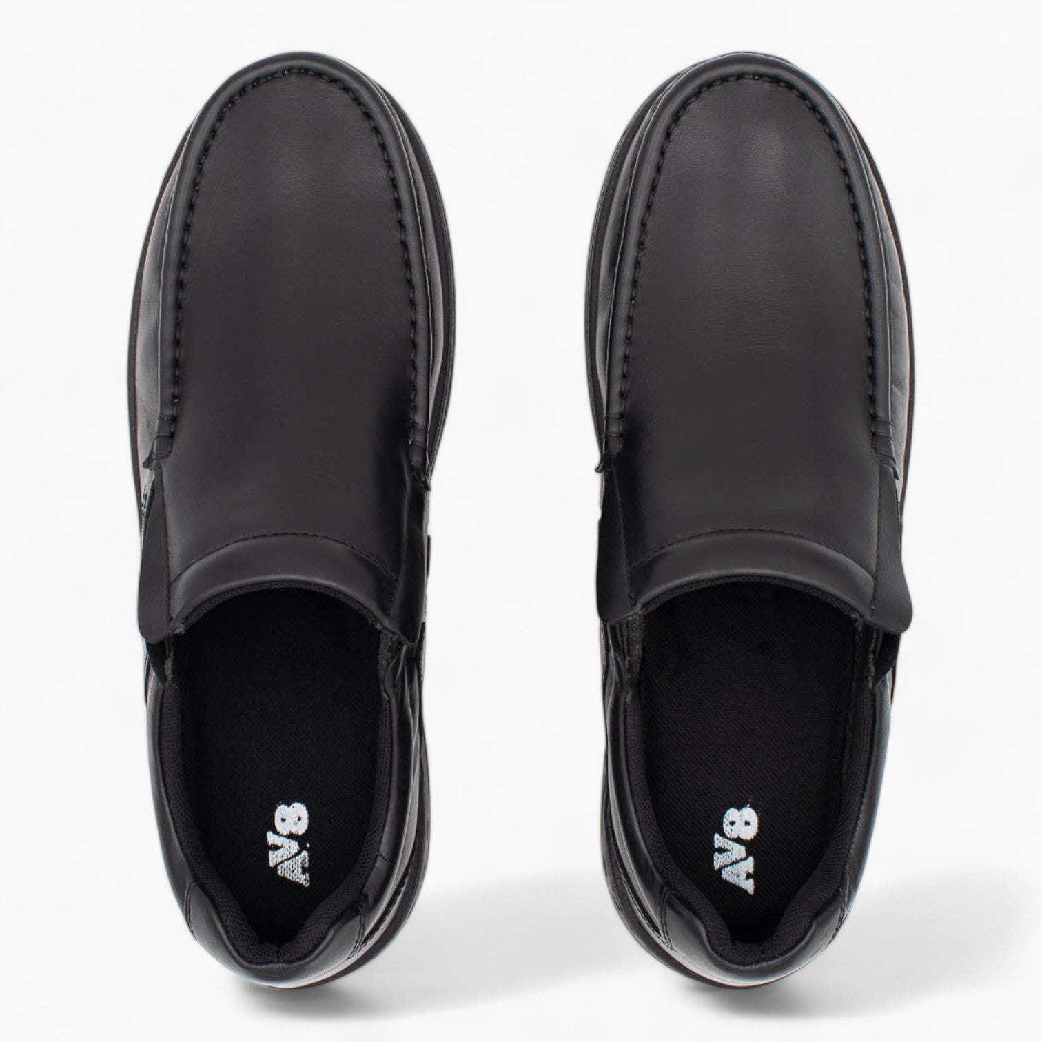 AV8 Mens Kalvin Black Slip-On Leather Shoes