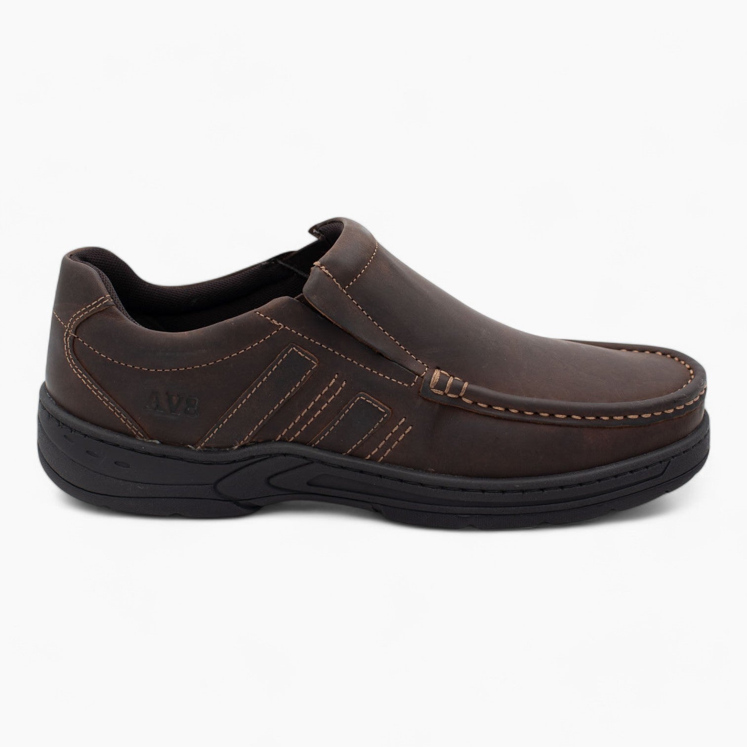 AV8 Mens Kalvin Brown Nubuck Slip-Ons