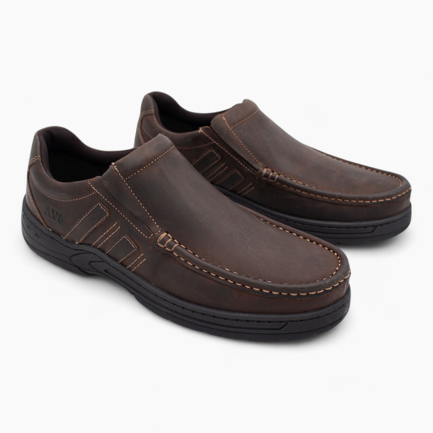 AV8 Mens Kalvin Brown Nubuck Slip-Ons