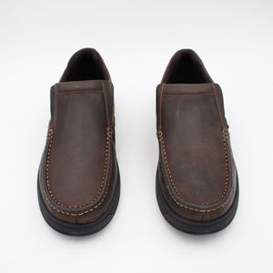 Straight frontal perspective of AV8 Kalvin Nubuck Slip-Ons.