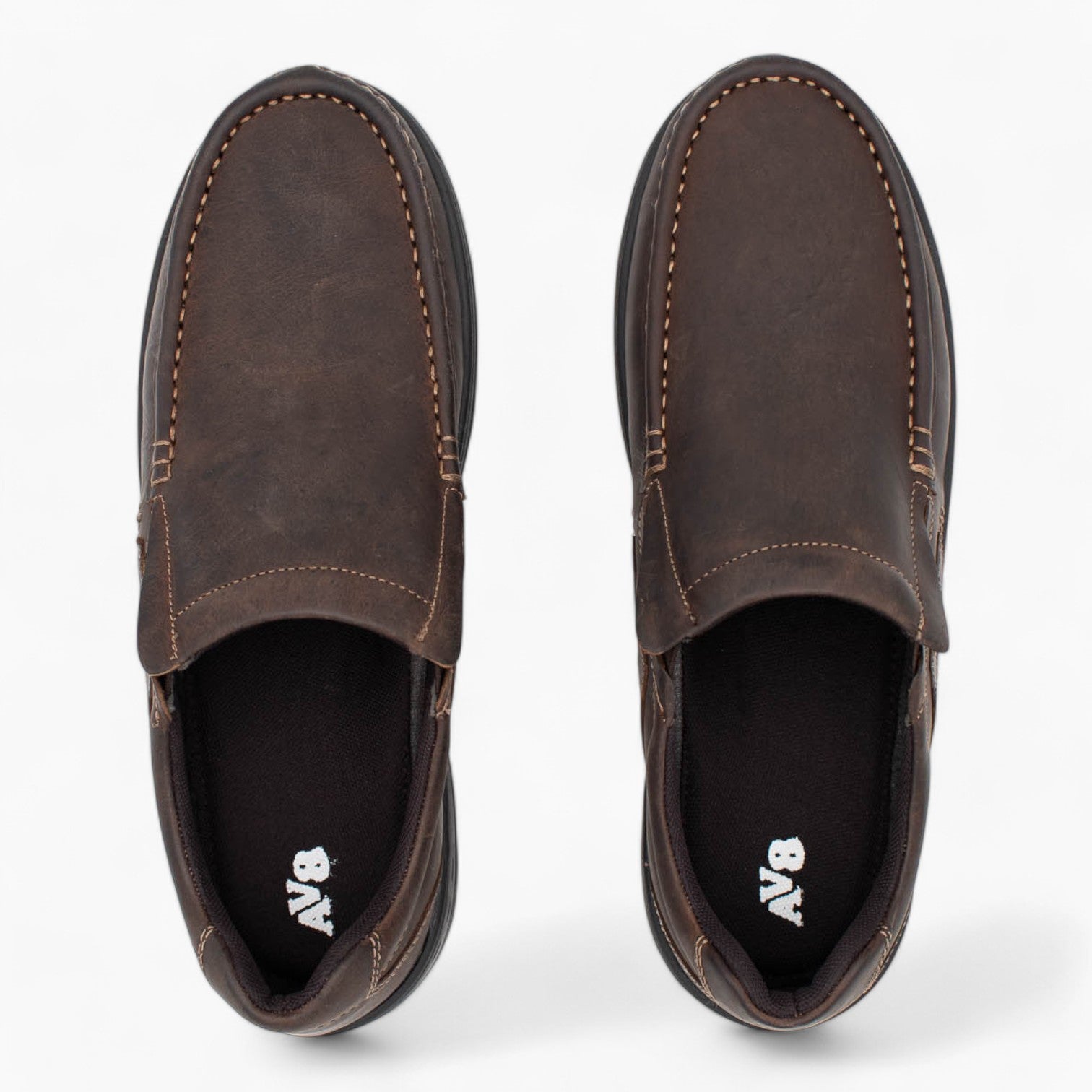 AV8 Mens Kalvin Brown Nubuck Slip-Ons