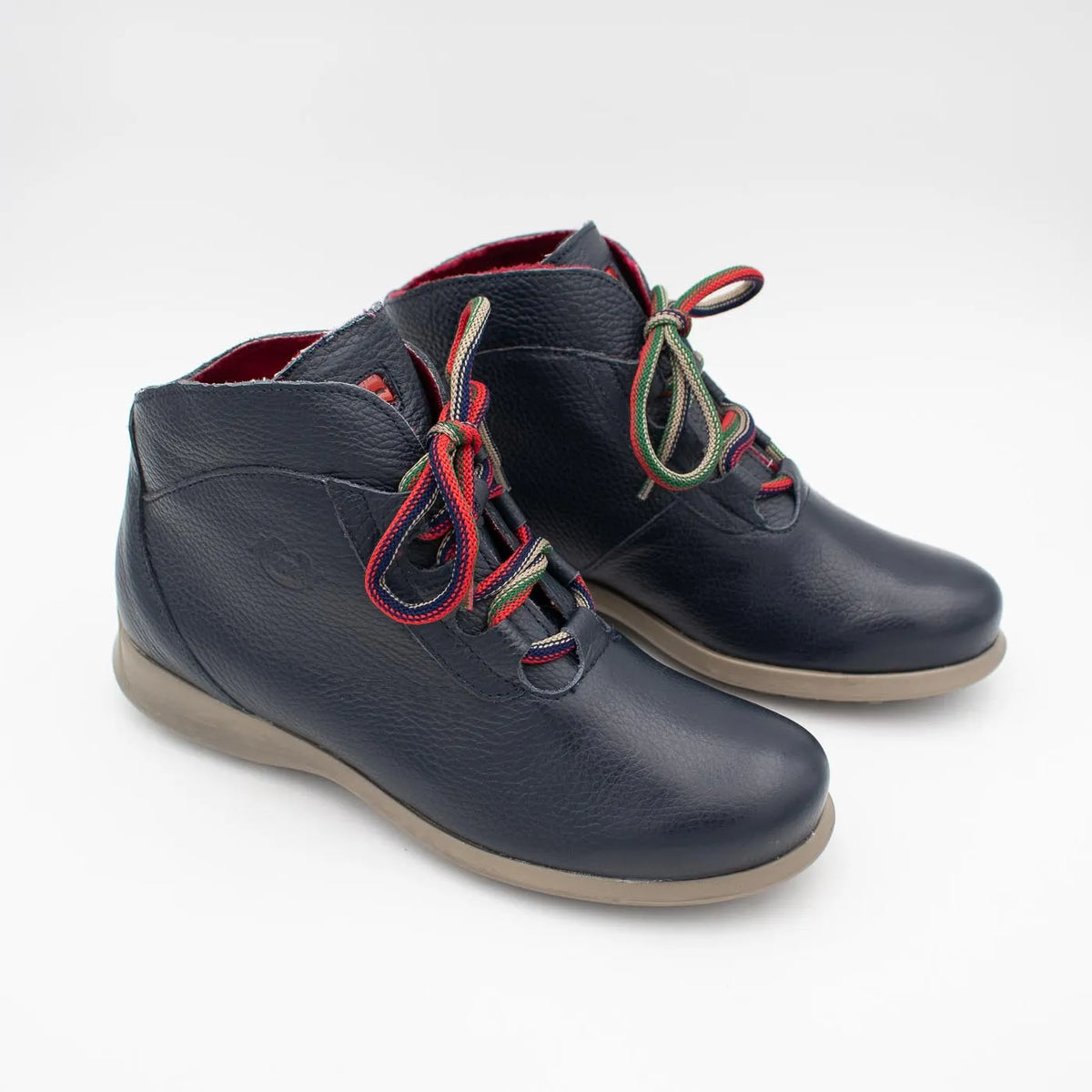 Jose Saenz Navy Leather Rural Ankle Boots with Eucalyptus Lining - Leavys Shoes