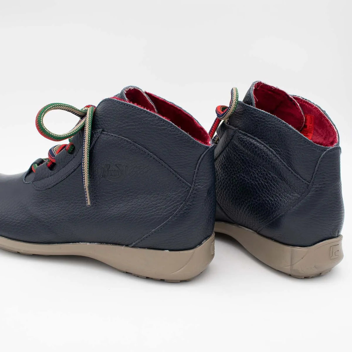 Jose Saenz Navy Leather Rural Ankle Boots with Eucalyptus Lining - Leavys Shoes