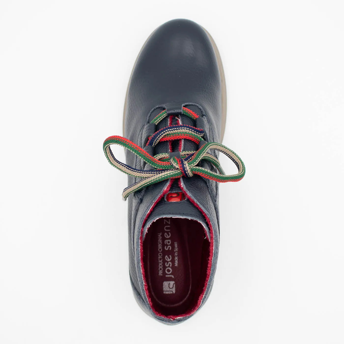 Jose Saenz Navy Leather Rural Ankle Boots with Eucalyptus Lining - Leavys Shoes