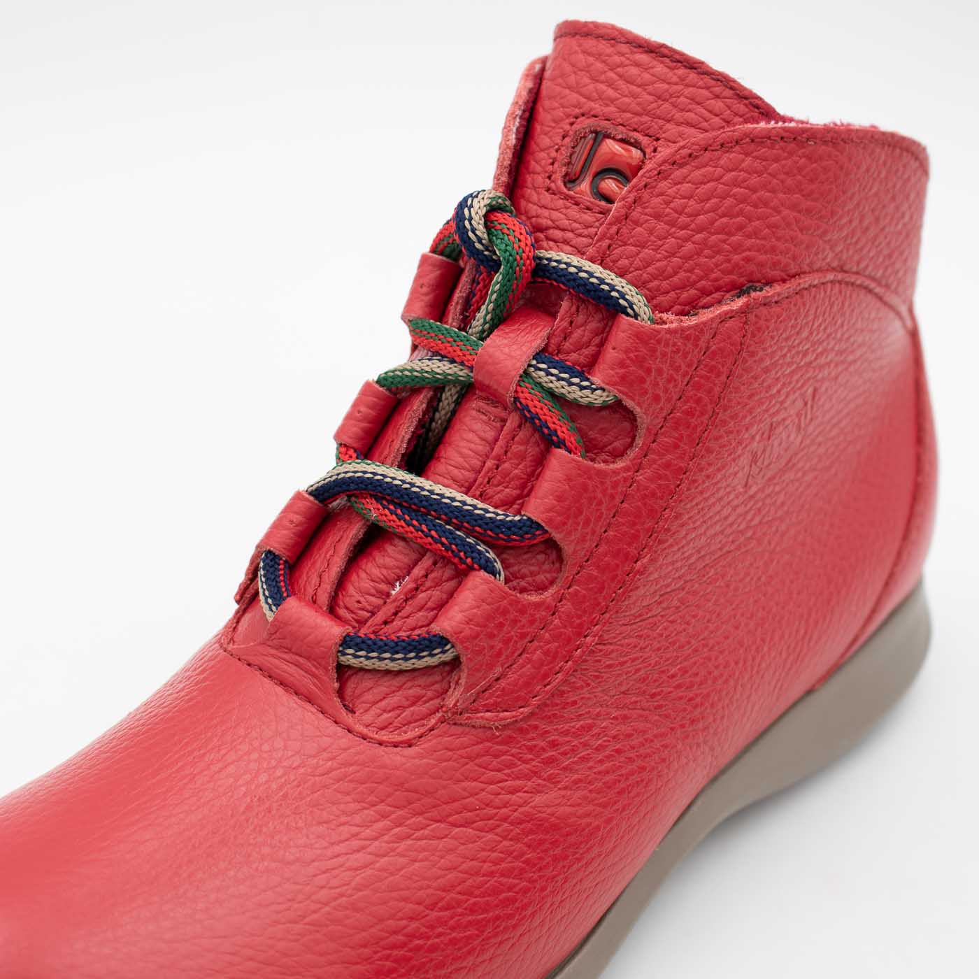 Lace up Ankle Boot in Red - RURAL by Jose Saenz