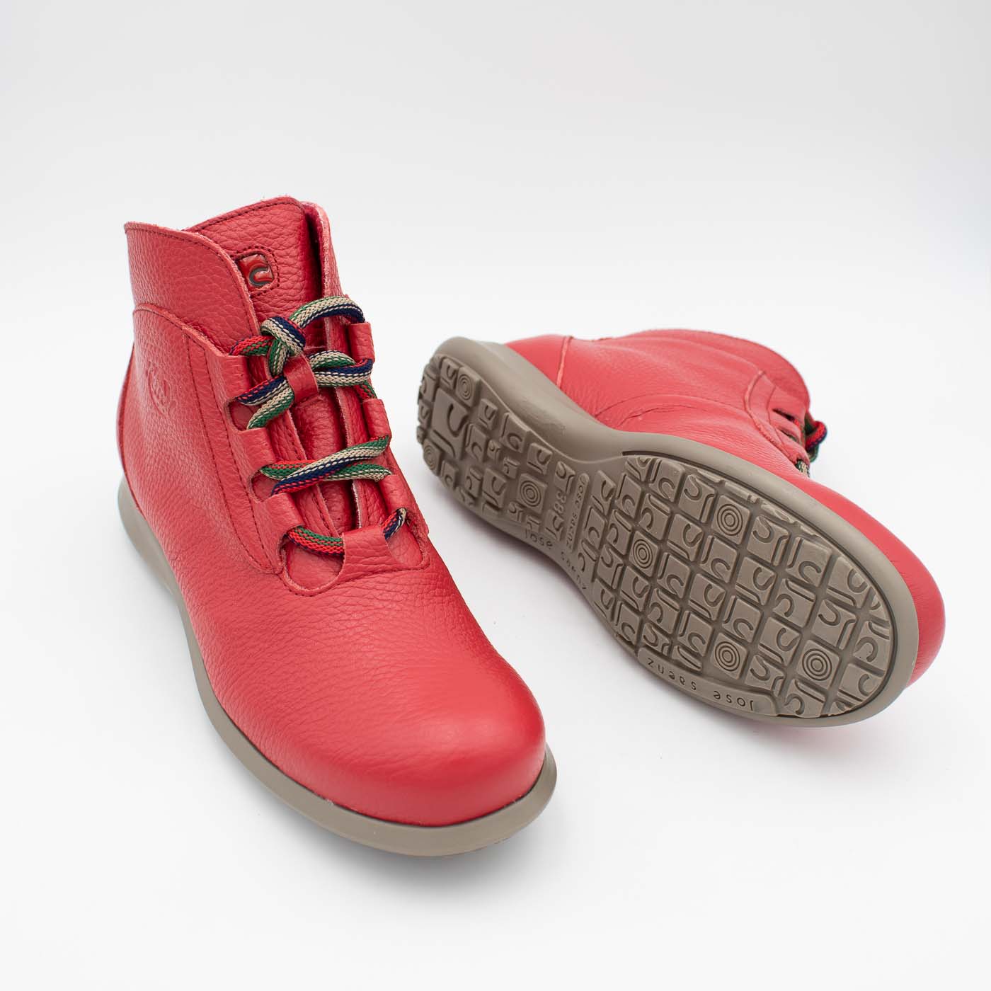 Lace up Ankle Boot in Red - RURAL by Jose Saenz