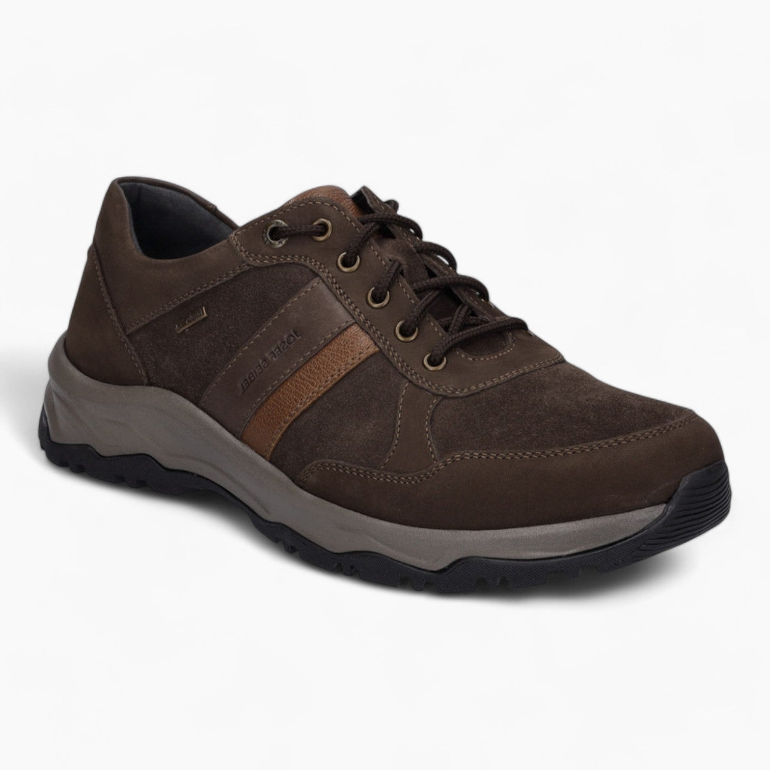 Men's Brown Leather Trainers by Josef Seibel – Leroy Wide Fit & Waterproof - Leavys Shoes