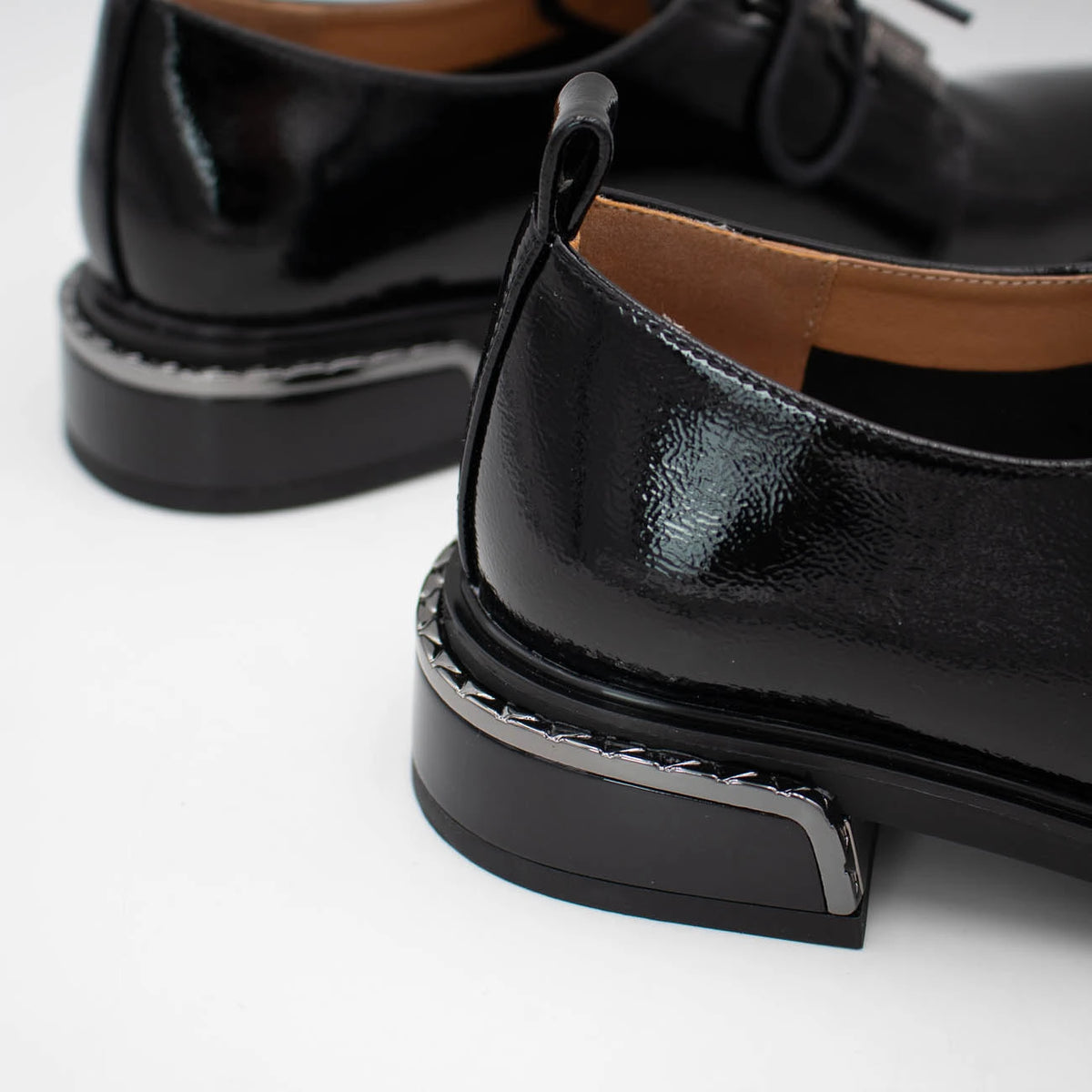 Loretta Vitale Black Patent Leather Lace-Up Shoe
