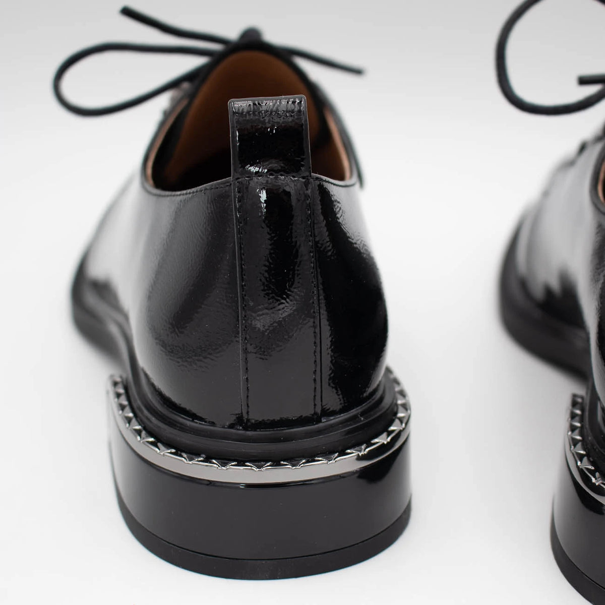 Loretta Vitale Black Patent Leather Lace-Up Shoe