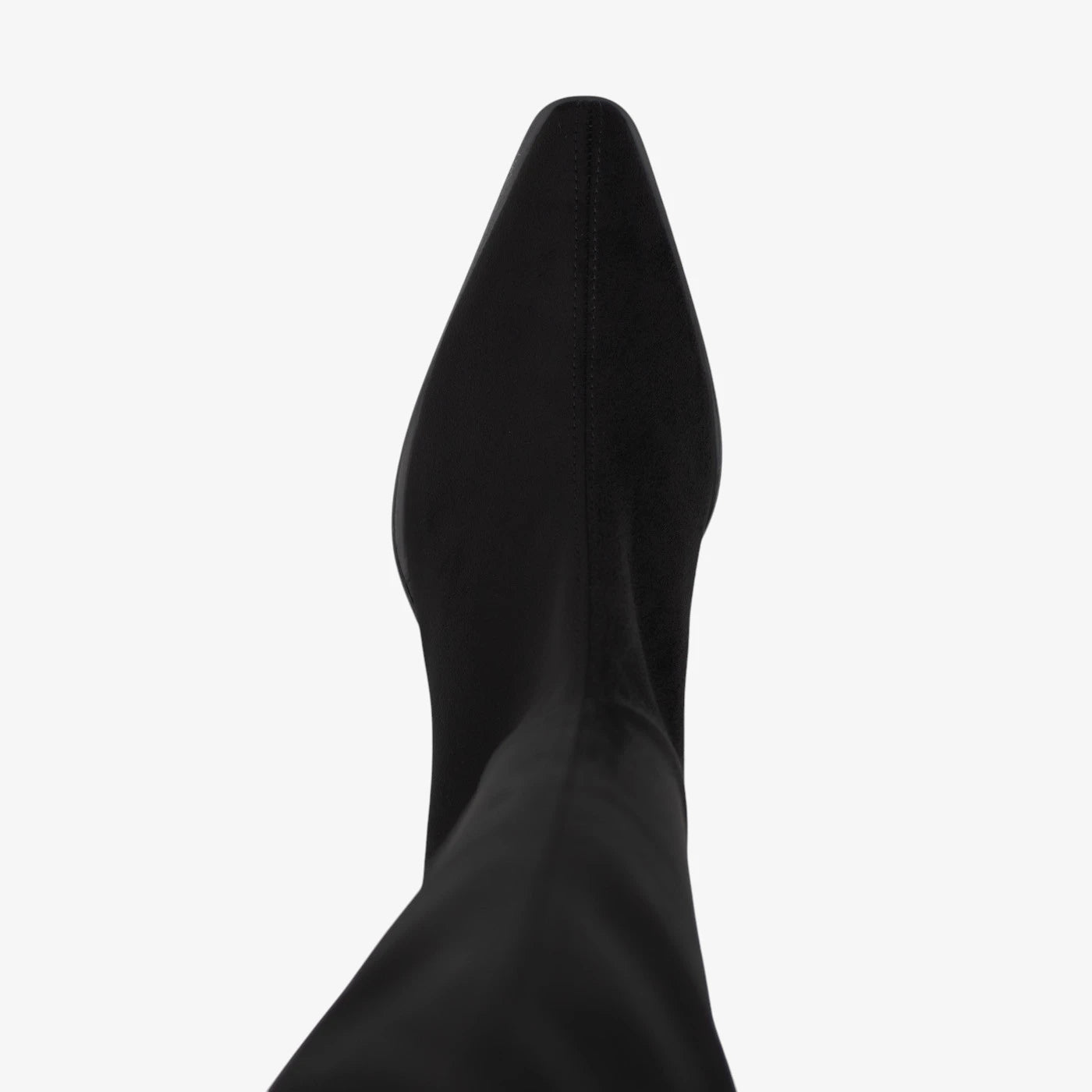 Miss Elastic Black Suede-Effect Stretch Knee-High Boots