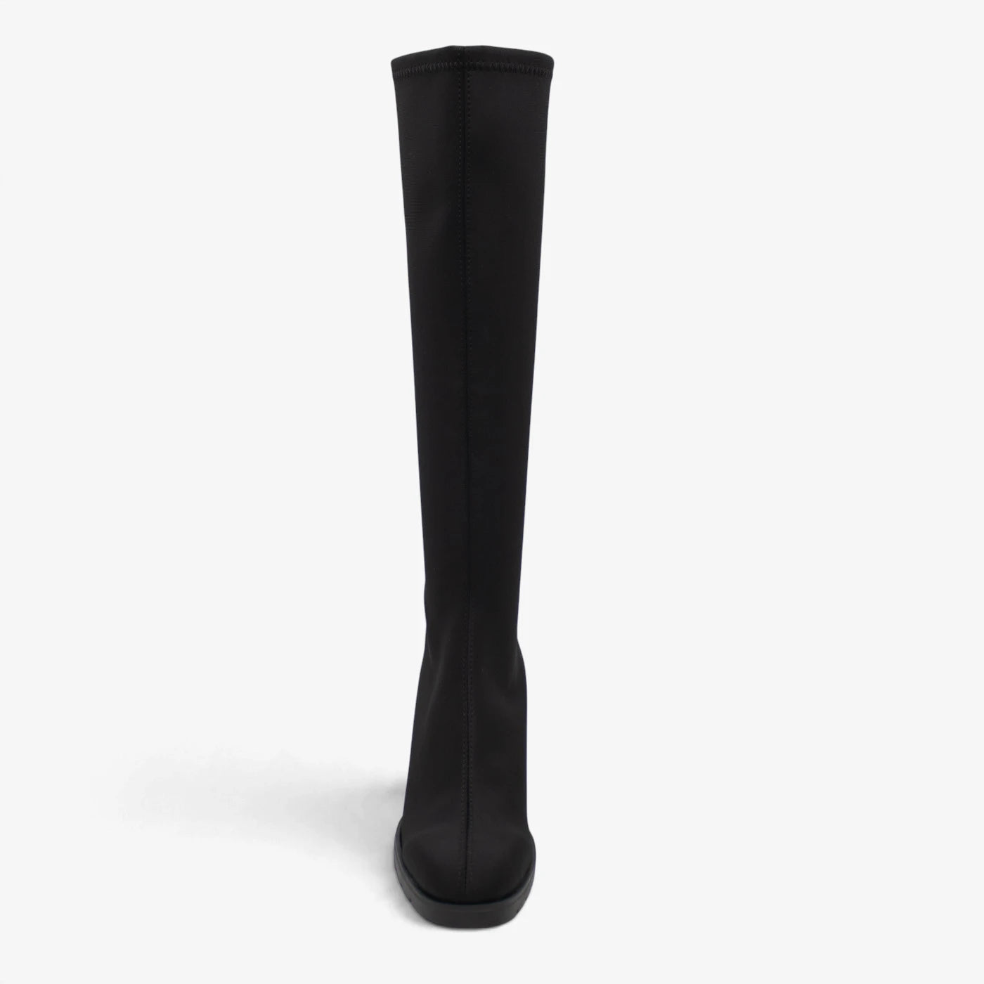 Miss Elastic Black Lycra Stretch Knee-High Boots