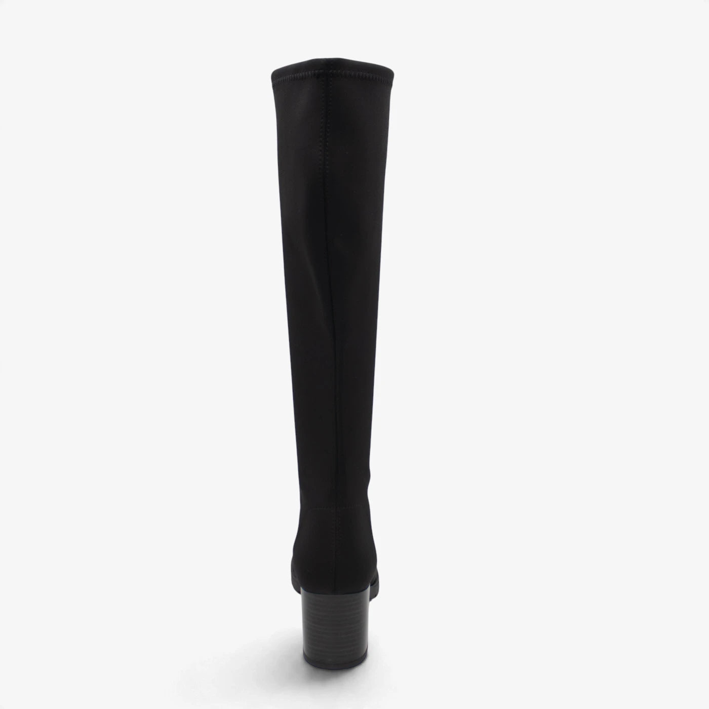 Miss Elastic Black Lycra Stretch Knee-High Boots