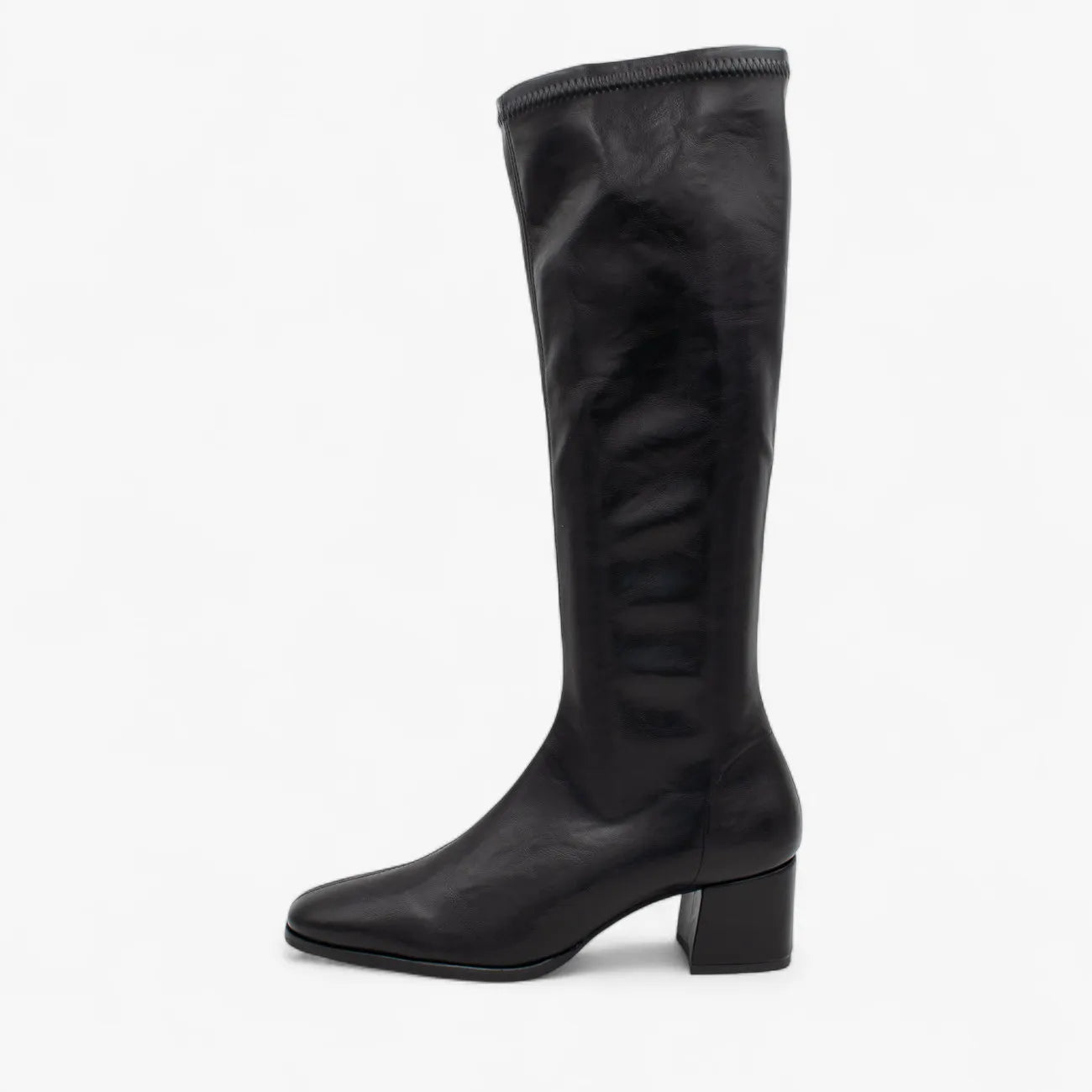 Miss Elastic Malori Knee-High Sock Boots – Black